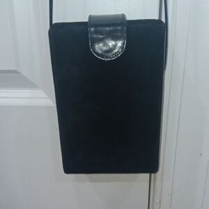 Vintage Gino Black Leather Crossbody/ Clutch